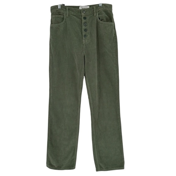 Reformation Cynthia High Rise Straight Corduroy Pants in Sage Green Size 28 - Picture 2 of 6